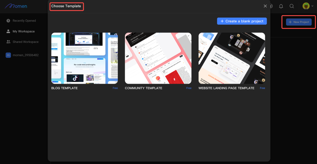 Template marketplace